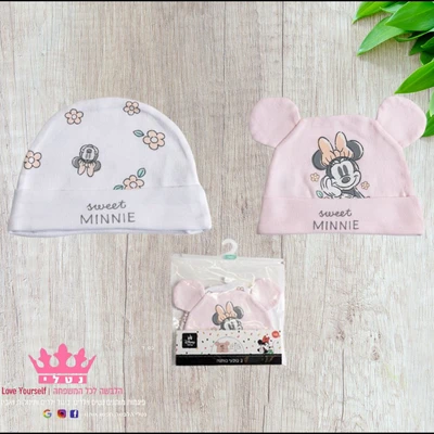 2 כובעים לתינוקת שנולדה מידה NB