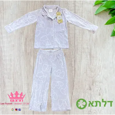 פיגמה מכופתרת קטיפה לבנות טמטם מידות 2-18